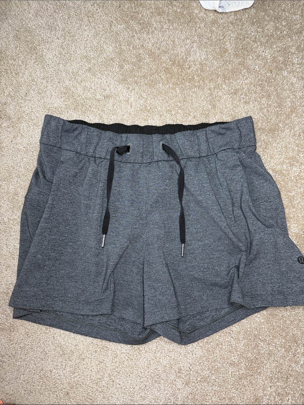 lululemon athletica Heathered Gray Athletic Drawstring Shorts